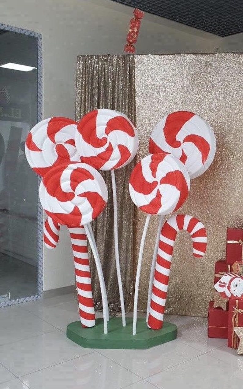 SET 7 Giant Christmas decorations Styrofoam lollipop  Etsy