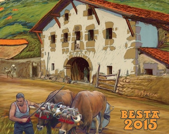 Basque Poster festival Oxen Baserri Gizaburuaga KCBC
