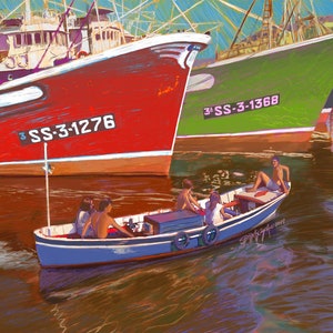 Basque Boat Lekeitio digital print