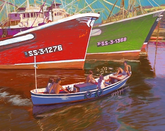 Basque Boat Lekeitio digital print