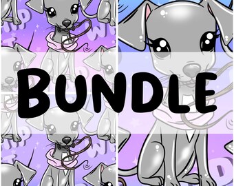 Seamless Dog Design Fun Bundle For Fabric Sublimination Clip Art