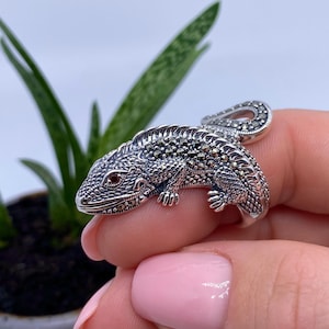 Natürlicher Markasit Edelsteine Ring, Sterling Silber 925, Größe 8US