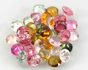 4Ct Natural Tourmaline gemstones Set of 24 pieces, Round cut, 3.5mm, Brazil