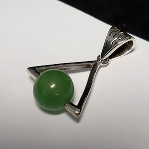 Handmade Horoscope Virgo Sign Pendant with Green Onyx, Sterling Silver 925