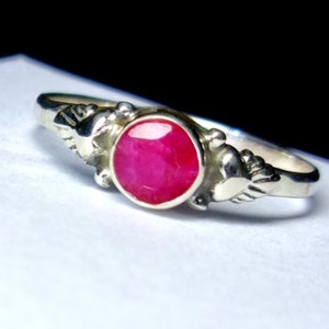 Ring Sterlingsilver 925, Naturlig Rubin Ädelsten