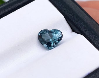 GFCO Certified Natural 1.75Ct Blue Spinel gemstone, Heart cut, Tanzania