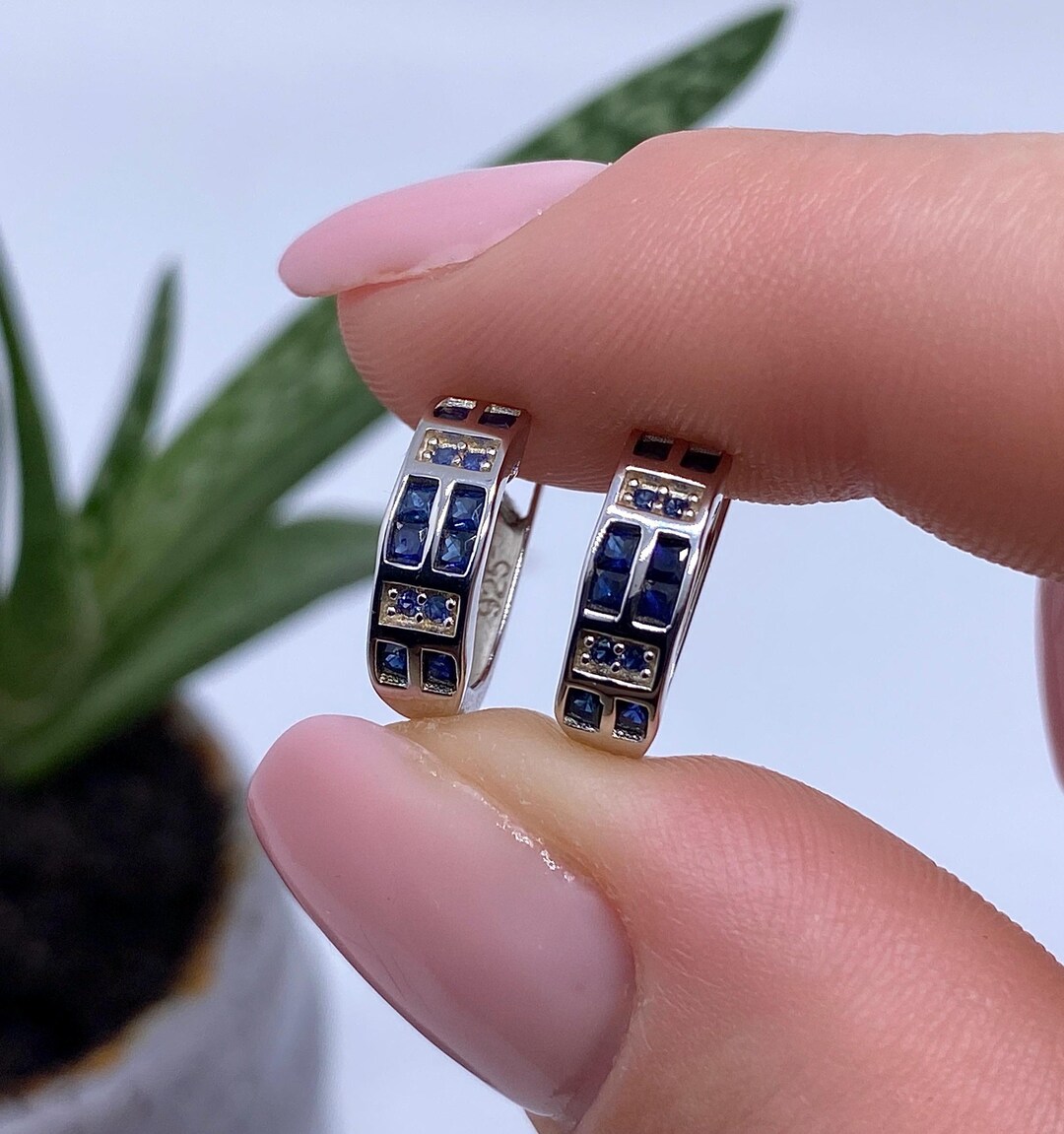 PURAJA Edelstein Ohrstecker 925 Silber - Lapislazuli, Turmalin & Mondstein Für Allergiker