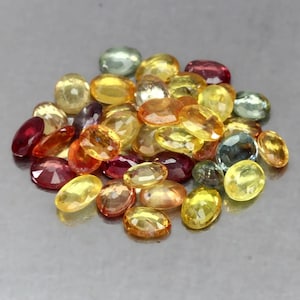 Natural 5Ct Set of 38 pieces Sapphire 4x3 gemstones IF to VVS, Oval cut, Songea-Africa