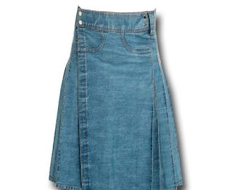 black denim kilt