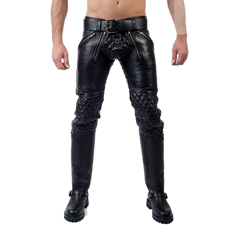 Quilted Leather Pants Etsy