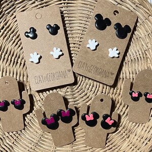 Disney! Minnie and Mickey Clay Earrings-Handmade Earrings, Polyform Clay Earrings, Dangle Earrings, Statement pieces.