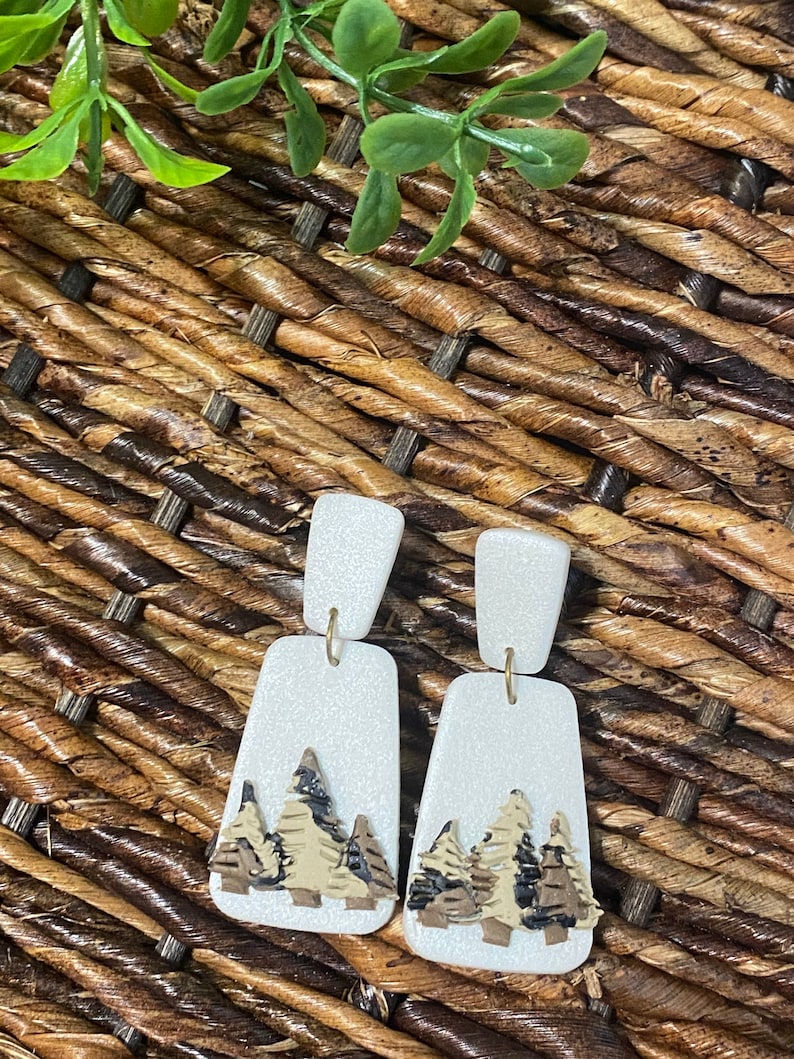 CLEARANCE Christmas Clay Earrings-Handmade Earrings Polyform clay Earrings