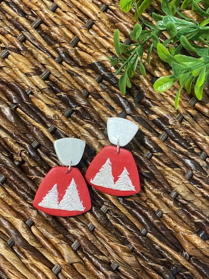 CLEARANCE Christmas Clay Earrings-Handmade Earrings Polyform clay Earrings