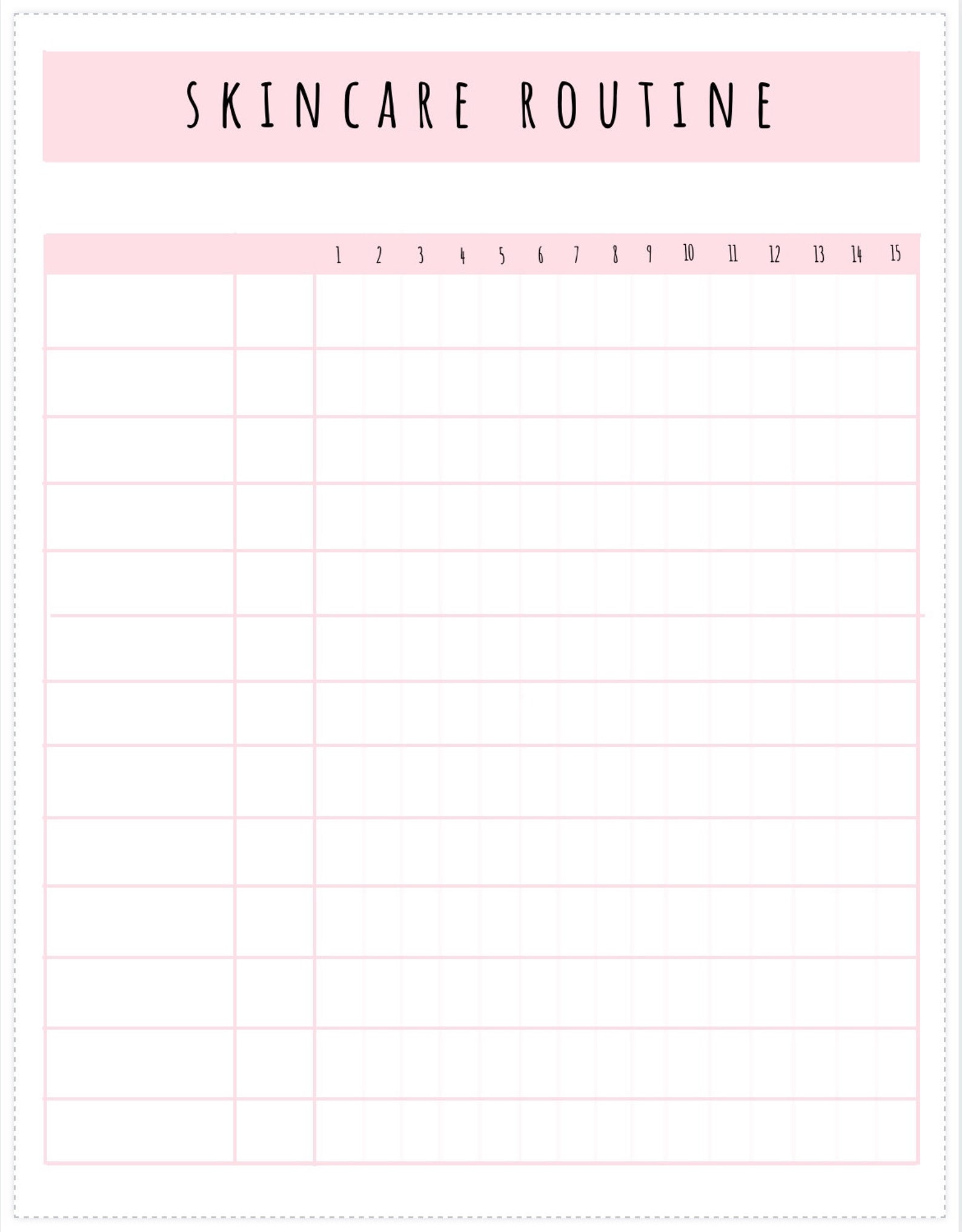 Monthly Skincare Routine Planner Beauty Planner Self Care Etsy
