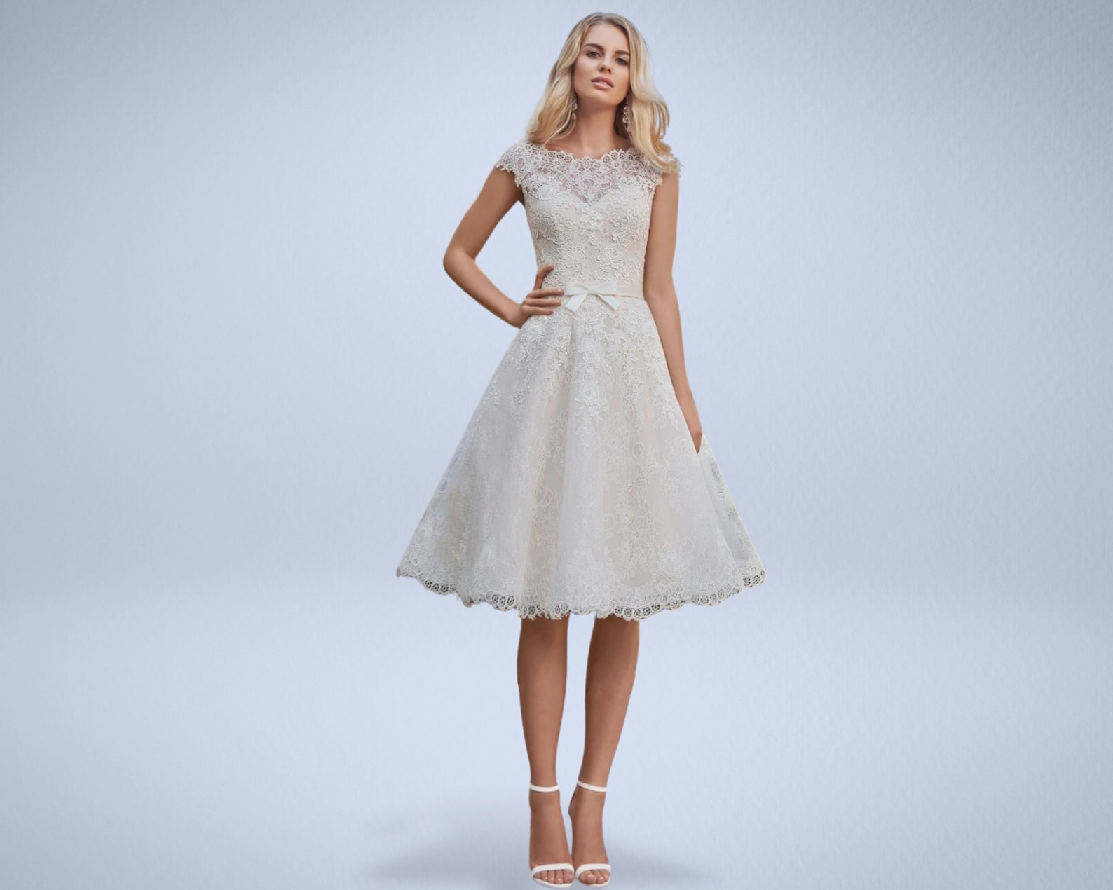 Vintage Short Wedding Bridal Dress Custom Size Lace Dress Etsy