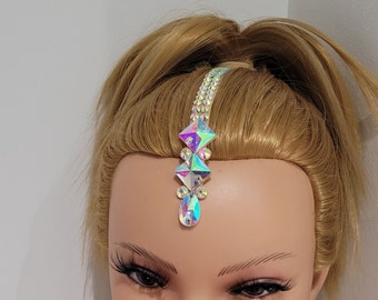 Hair parting strip, rhinestoned hair strip, Dance Jewellery, Dance Competition Hair Rhinestone accessory