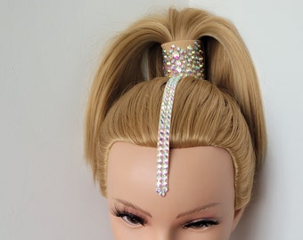 Hair parting strip, hair parting decoration, Ballroom/Latin Hairpiece, rhinestone hair strip, Dance Jewellery, freestyle accessory