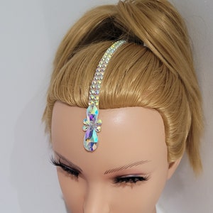 Hair parting strip, hair parting decoration, Ballroom/Latin Hairpiece, rhinestone hair strip, Dance Jewellery, freestyle accessory