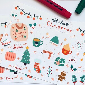 stationary Christmas Gnomes stickers planner scrap booking