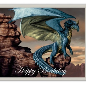 Blue Dragon  Edible Icing Sheets- Assorted Image Cake Toppers-Frosting Sheets- Cookies- Cupcake Toppers