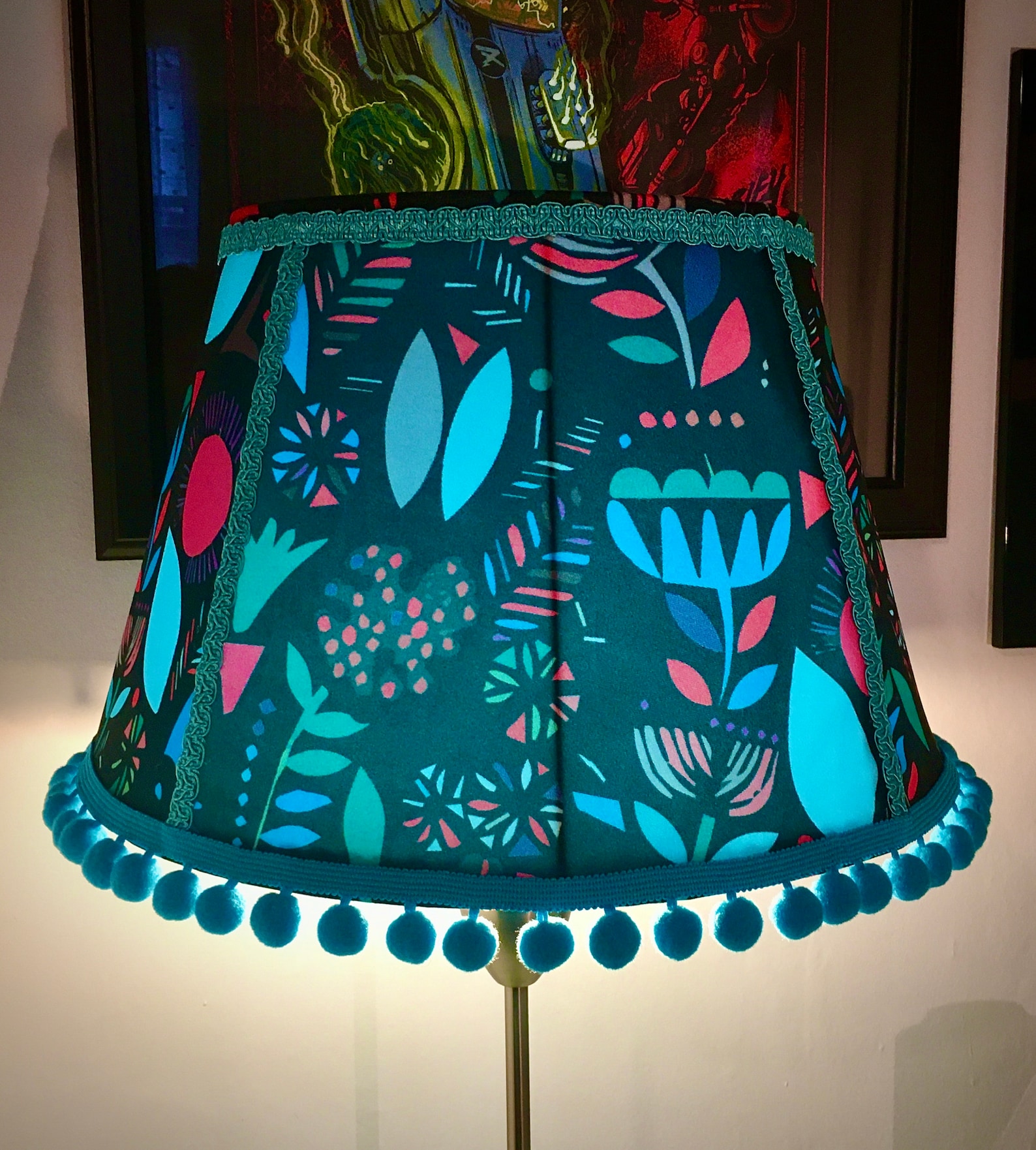 Large Blue velvet handmade lampshade Etsy 日本