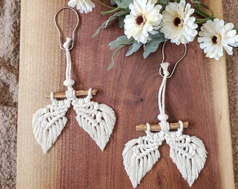 Macrame Angel Wings Car Charm | Essential Oil Diffuser | Rear View Mirror | Car Accessories