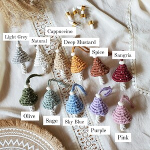 Macrame Mushroom Car Charm Essential Oil Diffuser Rear View Mirror Accessory Lava Stone Diffuser 画像 5