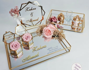 Personalized Nikkah Ring Tray Set: Islamic Wedding Decor