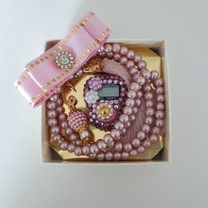 Decorated Tasbeeh Set: Digital Tally Counter, Prayer Beads, Islamic Gift