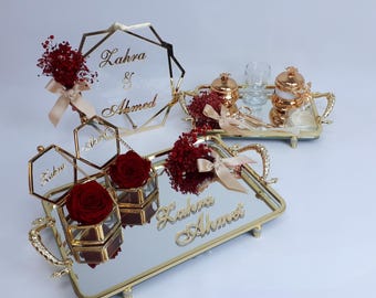 Personalized Nikkah Ring Tray Set: Islamic Wedding Decoration