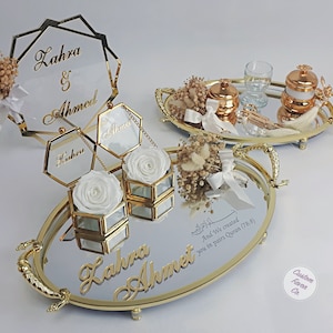 Personalized Nikkah Ring Plate, Nikkah Ring Tray, Nikkah Ring Holder, Wedding Ring Plate, Engagement Ring Holder, Custom Nikkah Decoration, image 3