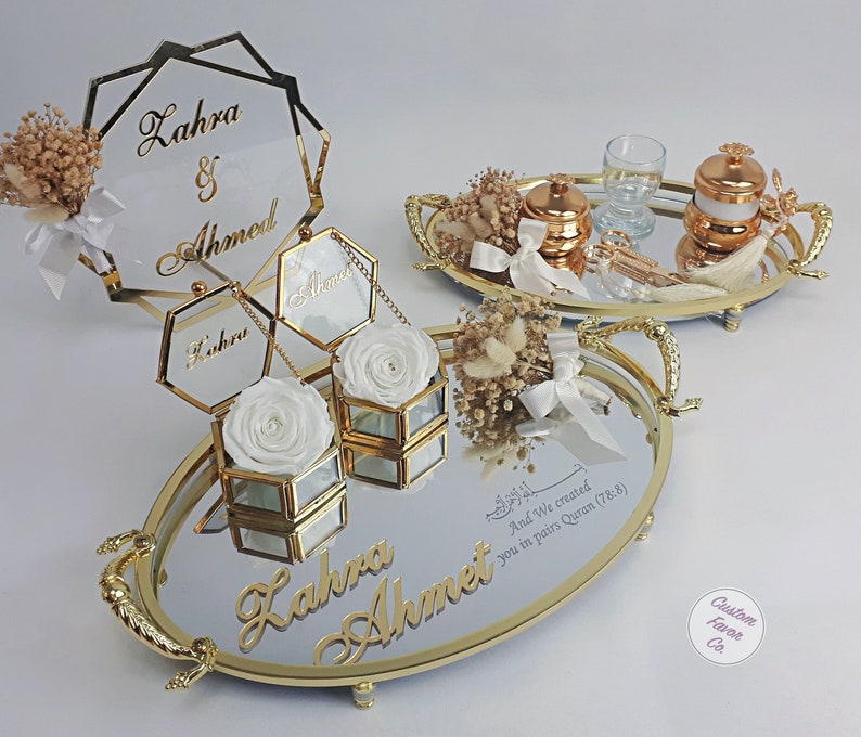 Personalized Nikkah Ring Plate, Nikkah Ring Tray, Nikkah Ring Holder, Wedding Ring Plate, Engagement Ring Holder, Custom Nikkah Decoration, image 3