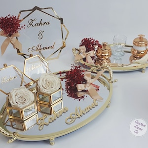 Personalized Nikkah Ring Plate, Nikkah Ring Tray, Nikkah Ring Holder, Wedding Ring Plate, Engagement Ring Holder, Custom Nikkah Decoration, image 5