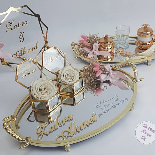 Personalisierte Nikkah Ringplatte, Nikkah Ringtablett, Nikkah Ringhalter, Hochzeit Ringplatte, Verlobungsring Halter, Custom Nikkah Dekoration,