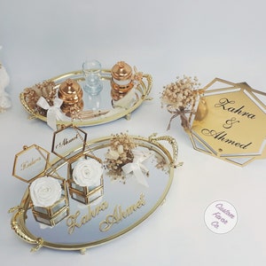 Personalized Nikkah Ring Plate, Nikkah Ring Tray, Nikkah Ring Holder, Wedding Ring Plate, Engagement Ring Holder, Custom Nikkah Decoration, image 8