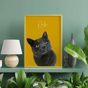 Custom Pet Portrait Print UK, Cat Portrait, Dog Portrait, Personalised Pet Portrait from Photo, Pet Memorial, Personalised Gift, Unique Gift