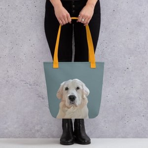 Custom Tote Bag - Custom Pet Portrait Tote Bag, Cat Portrait, Dog Portrait, Pet Memorial, Personalised Gift, Unique Gift, UK & US