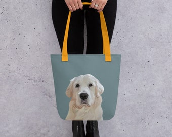 Borsa tote personalizzata con ritratto di animale domestico – Commemorativo personalizzato per cane o gatto