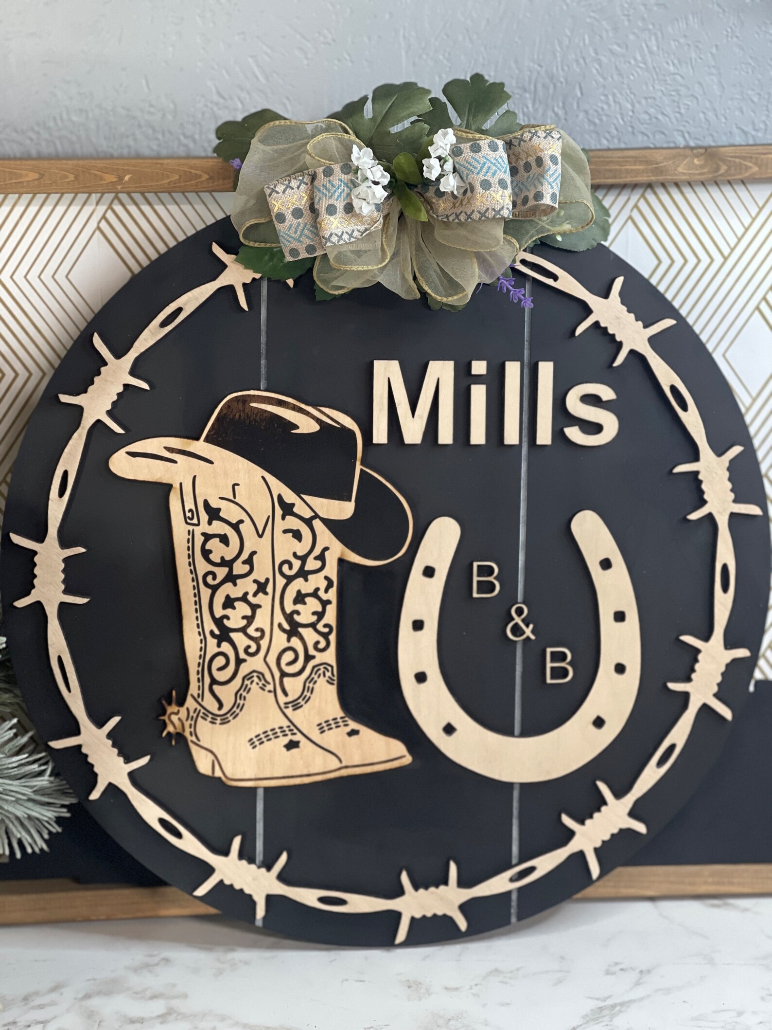 Western Sign Cowboy Boots Hat and Barb Wire , Cowboy, Southern Sign. - Etsy