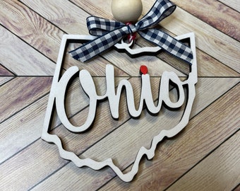 Ohio State Outline Christmas Ornament
