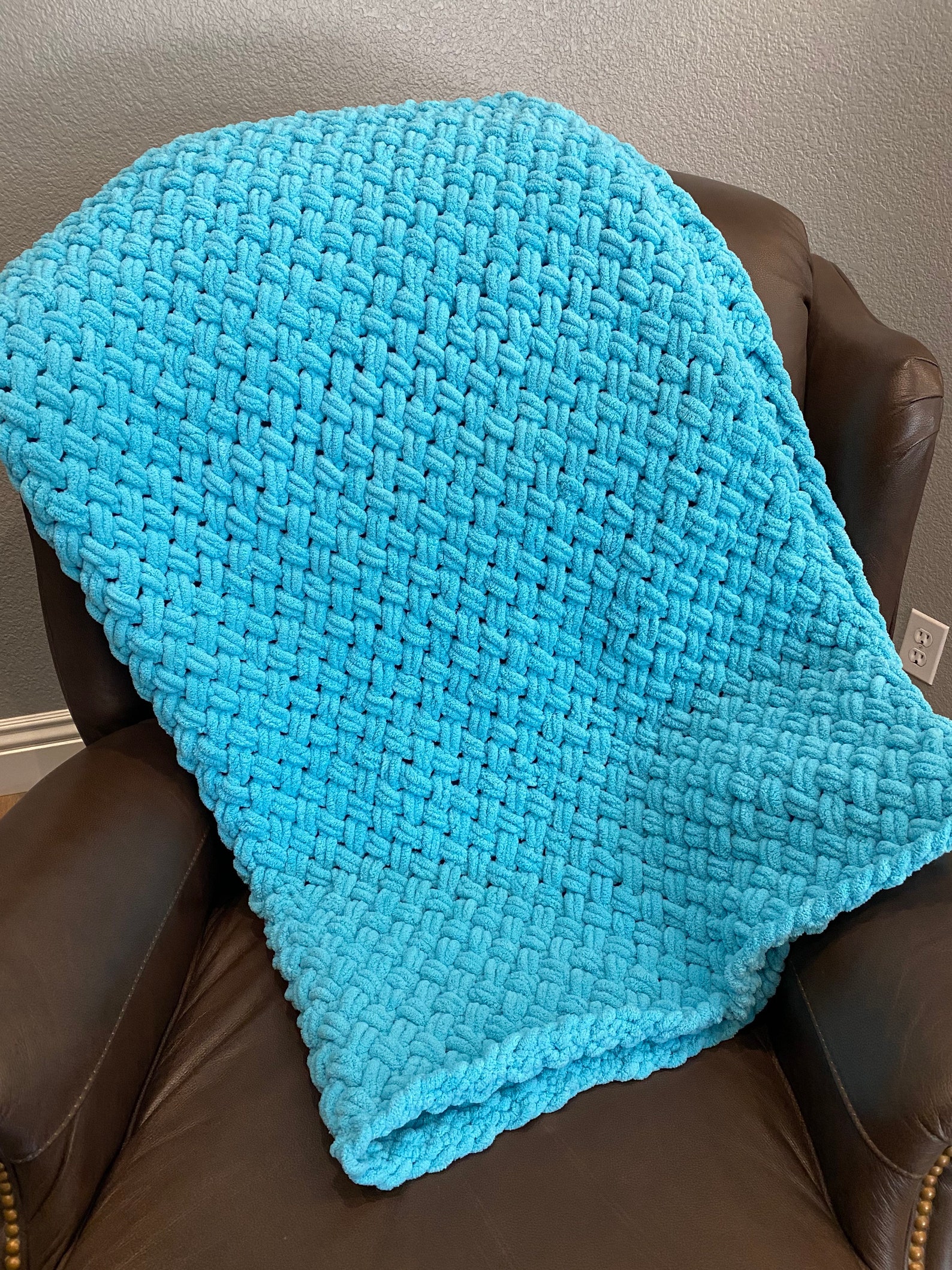 Crisscross Knit Blanket Etsy