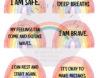 Watercolor Positive Affirmations Cards | Kids Calm Corner (Printable)