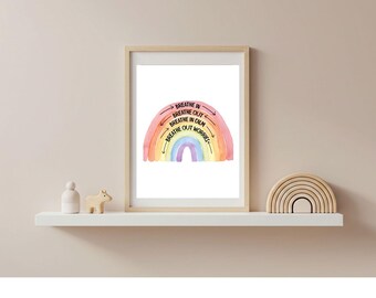Rainbow Breathing Printable for Kids | Mindfulness Poster | Calming Exercise | Preschool SEL Tool | Digital Download