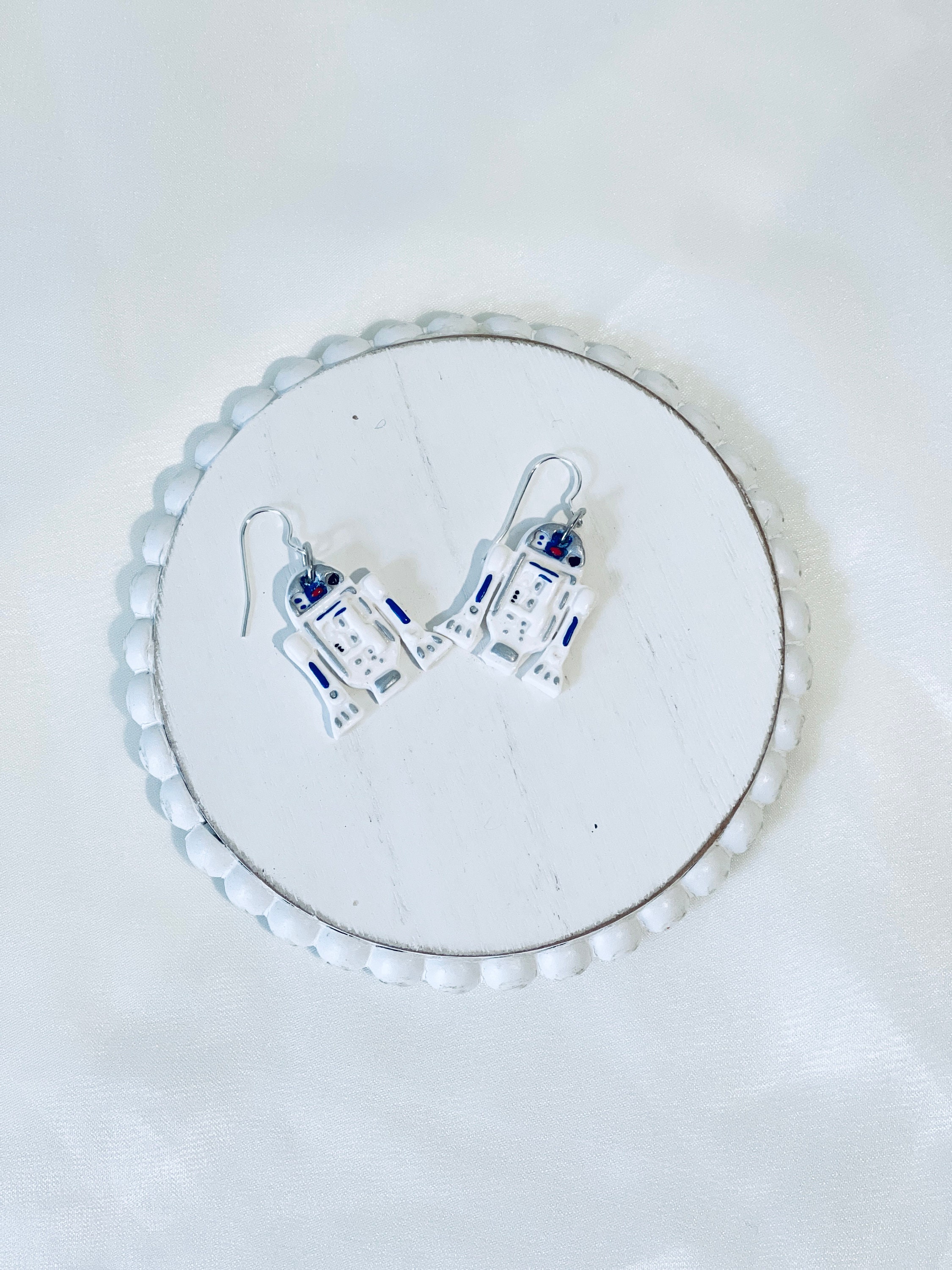 Inspired R2D2 Clay Earrings Handmade clay earring Polymer clay earrings Nickel free hypoallergenic