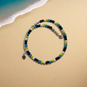 St Lucia Themed G&N Island Charm Beaded  Anklet