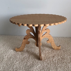 Handmade 1/6 Scale Tiger Maple Doll Table: Victorian Style