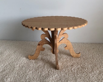 Handmade Solid Maple Wooden Doll Table. Victorian Style.  1:6 Scale