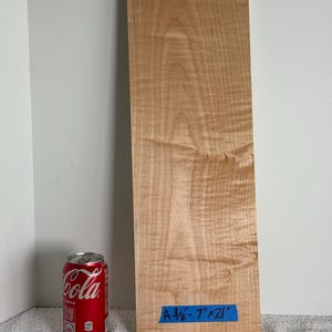 3/8" Curly Tiger Maple Solid Wood Board: 220 Grit Drum Sanded