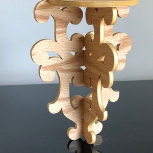 Small Red Oak Victorian Fretwork Wall Sconce Shelf Display.  6 3/4&quot; Tall x 5&quot; @ the Longest Points.  Handmade on My Scroll Saw.