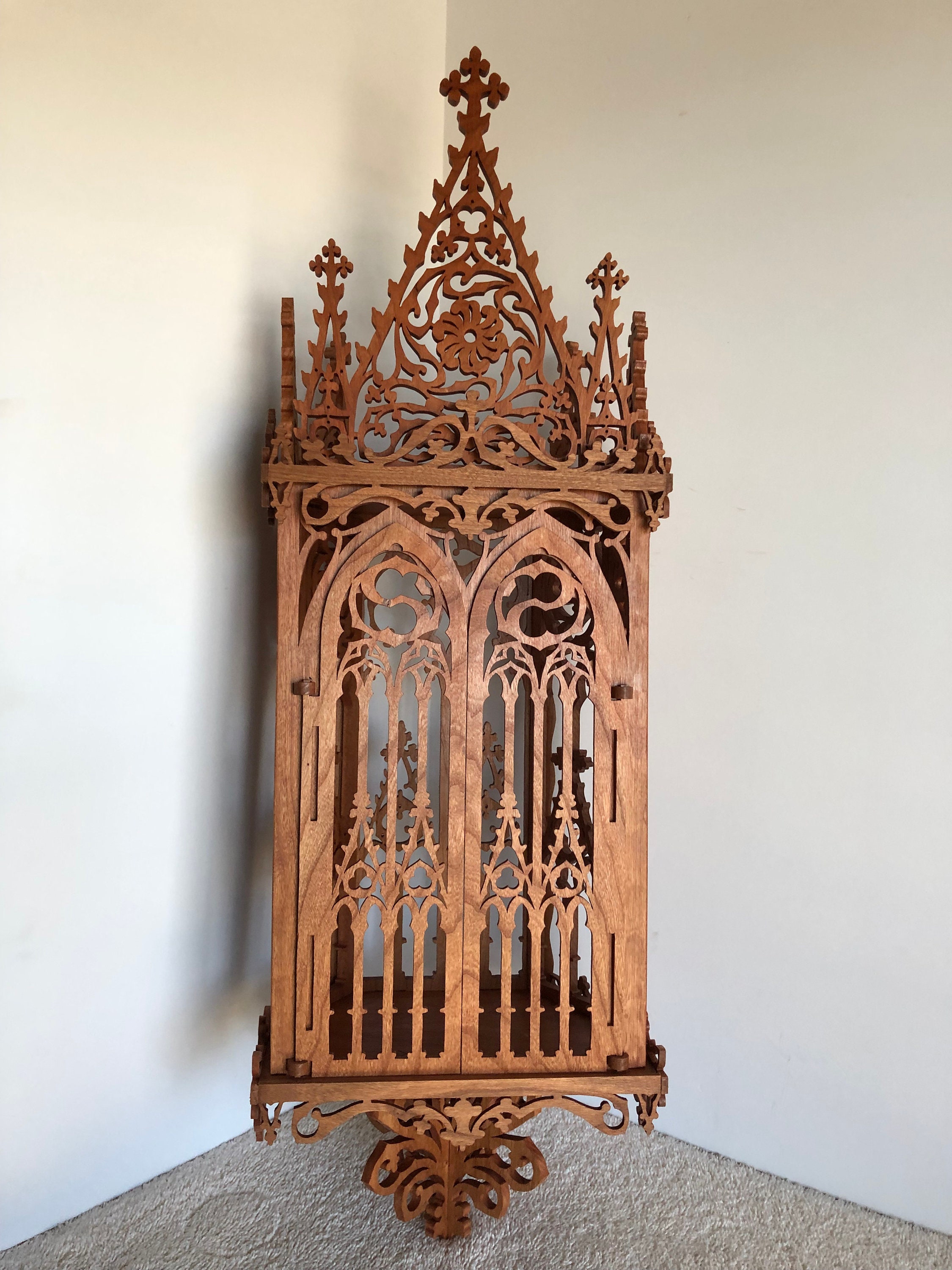 Handmade Cherry Wood Gothic Niche - Wall Shelf Display - Etsy
